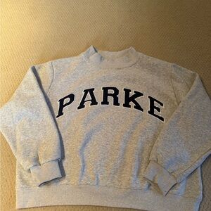 PARKE Grey Mockneck with Navy Appliqué
